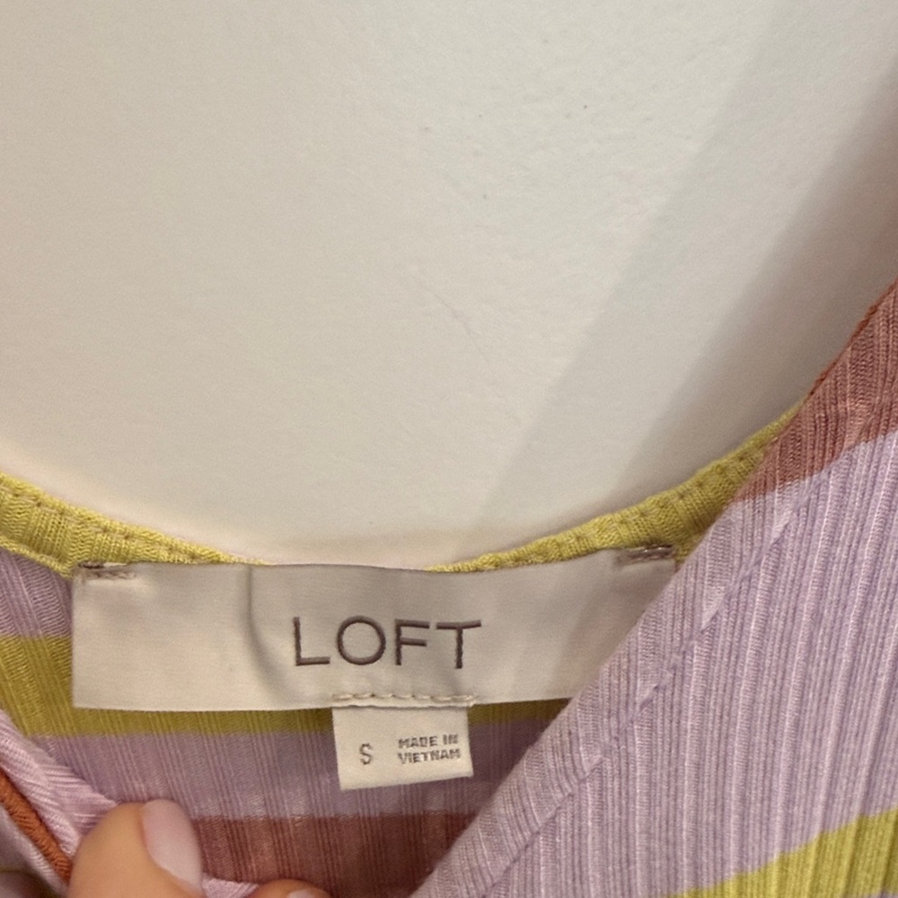 LOFT Multi Color Stripe Spaghetti Strap Button Down
Boho/Cottage Midi Dress - Picture 4 of 5
